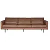 Grand canapé 3 places en éco-cuir cognac Bronco Couleur Cognac