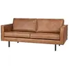 Canapé fixe 2-3 places DRAWER Bronco en éco-cuir couleur cognac - styl...