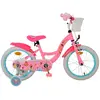 VOLARE Kubbinga Disney, 16 pouces, Vélo 4 à 6 ans, taille princesses avec stabilisateurs latéraux, unisexe, rose, rose