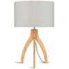 GOOD&MOJO Tafellamp Annapurna - Wit/Bamboe - Ø36cm - Scandinavisch,Boh...