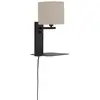 it's about RoMi Wandlamp Florence - Naturel/Zwart - 24x22x42cm - Binne...
