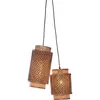 Good & Mojo BHUTAN-Suspension bambou 2 lumières H25-35cm