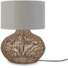 GOOD&MOJO Tafellamp Kalahari - Lichtgrijs/Rotan - Ø32cm - Modern