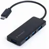 Gembird USB-C Hub - 4x USB-A - USB 3.2 Gen 1 - 0,15 meter - Zwart