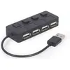 Gembird Hub USB 2.0 4 ports avec commutateurs (USB-A, 4 Ports), Statio...