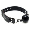 Rimba Bondage Play Gag met siliconen bal en leren band - zwart