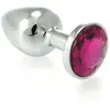 Rimba Bondage Play Buttplug KLEIN met rood kristal 3 x 7.3 cm