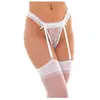 Amorable by Rimba Jarretelkousen en jarretelgordel met ruches - wit