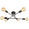 QAZQA sydney - Industriele Plafondlamp - 6 lichts - Ø 550 mm - Zwart -...