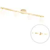 QAZQA cederic - Moderne Plafondlamp - 4 lichts - L 680 mm - Goud/messi...