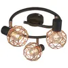QAZQA Mesh 3 - Plafond spot - 3 lichts - 250 mm - roestbruin