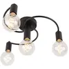 QAZQA facil - Moderne Plafondlamp - 4 lichts - Ø 450 mm - Zwart - Woon...