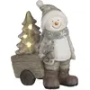 House of Seasons Sneeuwpop Kerstbeeld met Verlichting - L32 x B20 x H4...