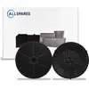 AllSpares Koolstoffilter (2st.) voor afzuigkappen geschikt voor o.a. AEG-Electrolux Type 57 / Elica CFC038668 / Whirlpool 484000008824 / Ikea AMC072 en Bosch Siemens 00665713/665713 (Ø173mm)
