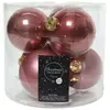 Merkloos / Sans marque Kerstballen glas emaille-mat dia 8 cm veloursroze