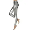 Merkloos / Sans marque Metallic legging zilver