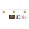 Pas de marque Guirlande lumineuse EDM - boules dorées - esprit de Noël - 2,5 m - lumière chaude - 10 ampoules LED - 71315