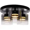 HighLight plafondlamp Salerno 3 lichts - zwart / smoke