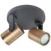 Opbouwspot Aston Zwart|Brons Metaal Rond GU10 2-voudig   17cm