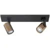 Highlight Opbouwspot Aston Zwart|Brons Metaal Rechthoek GU10 2-voudig 40cm