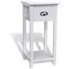 vidaXL Table de chevet avec 1 tiroir Blanc