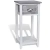 vidaXL Table de chevet avec 1 tiroir Gris et blanc