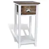 vidaXL Table de chevet avec 1 tiroir Marron et blanc