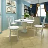 vidaXL Chaises à manger lot de 4 blanc bois d'hévéa solide
