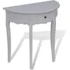 vidaXL Table console avec tiroir Demi-ronde Blanc