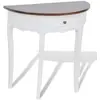 vidaXL Table console avec tiroir et dessus de table marron Demi-ronde