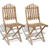 vidaXL Chaises pliables de jardin 2 pcs Bambou