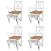 vidaXL Chaises à manger lot de 4 blanc bois de pin