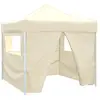 vidaXL Tente pliable avec 4 parois Crème 3 x 3 m