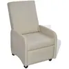 vidaXL Fauteuil pliable Crème Similicuir