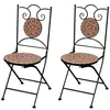 vidaXL Chaises pliables de bistro 2 pcs Céramique Terre cuite