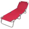 vidaXL Chaise longue pliable acier enduit de poudre rouge