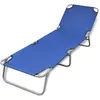 vidaXL Chaise longue pliable acier enduit de poudre bleu