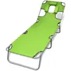 vidaXL Chaise longue avec coussin de tête Acier enduit de poudre Vert