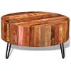 vidaXL Table basse ronde Bois massif de récupération
