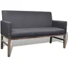 vidaXL Banc avec coussin rembourré tissu hévéa gris foncé