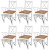 vidaXL Chaises à manger lot de 6 blanc pinède