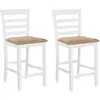 vidaXL Chaises de bar lot de 2 blanc tissu
