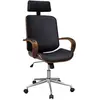 vidaXL Chaise de bureau avec appuie-tête Bois cintré Similicuir