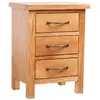 vidaXL Table de chevet avec 3 tiroirs 40x30x54 cm Bois de chêne massif