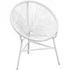 vidaXL Chaise de jardin en corde forme de lune résine tressée blanc