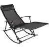 vidaXL Chaise à bascule de jardin Acier et textilène Noir