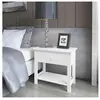 vidaXL Table de chevet 2 pcs Bois Blanc