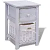 vidaXL Table de chevet Bois Blanc