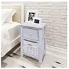 vidaXL Table de chevet 2 pcs Bois Blanc