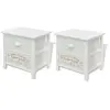 vidaXL Table de chevet en style français 2 pcs Bois